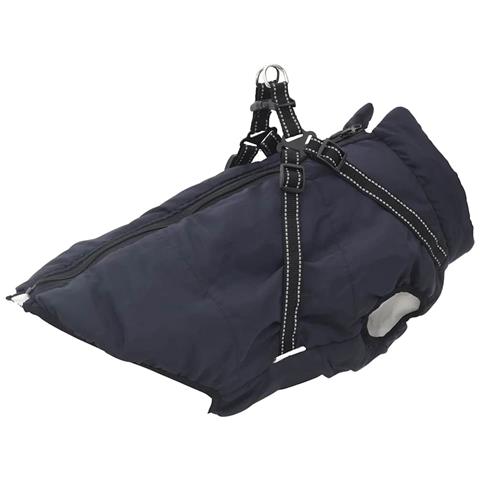 Cappotto Cani Imbracatura Impermeabile Riflettente Blu Navy L48 - Foto 1
