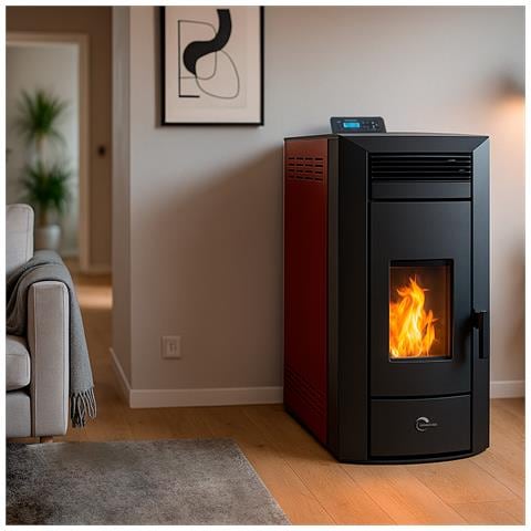 Stufa A Pellet Idraulica Ermetic Kleona 22,7 Kw Bordeaux - Foto 6