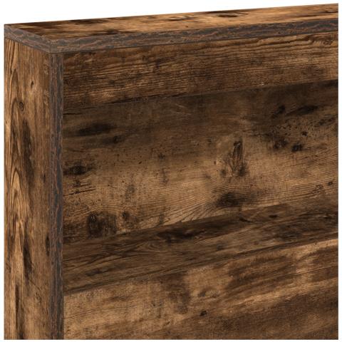 Letto con libreria Quercia Affumicata 180x200 cm Legno Ingegnerizzato - Foto 9