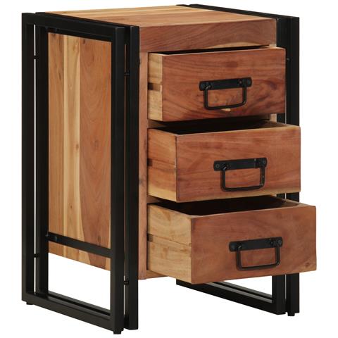 Comodino  40x40x59 cm in legno massello di acacia - Foto 1