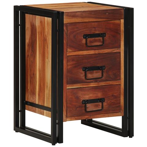 Comodino  40x40x59 cm in legno massello di acacia - Foto 2