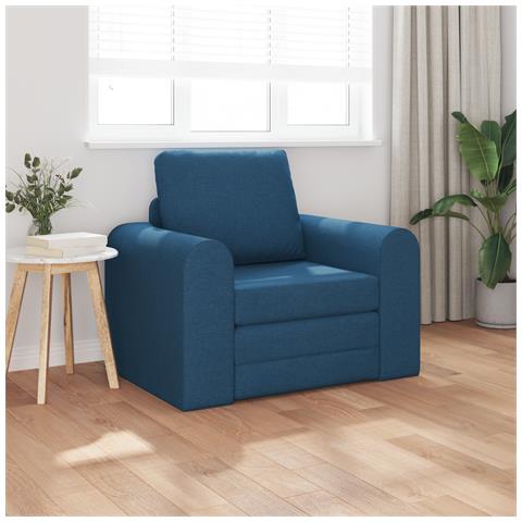 Divano Letto 2-in-1 Blu 98x71x83 cm Tessuto - Foto 2