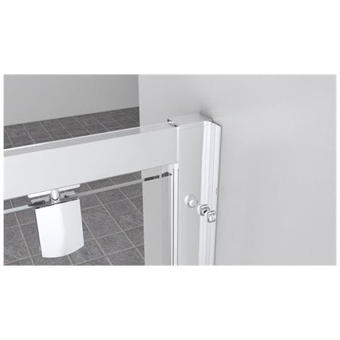 Box Doccia Nicchia 110 Cm Porta Due Battenti H195 Cm Gina Cromato - Foto 2