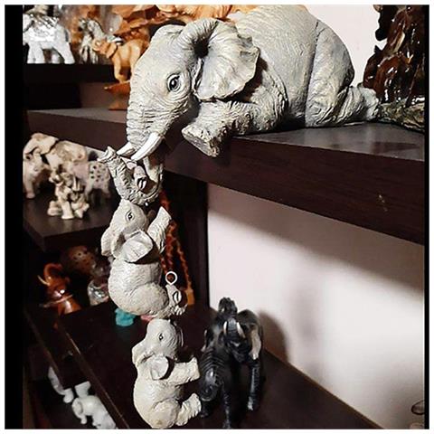 Set Di Statuette Di Elefanti In Resina - Decorazione Creativa Per La Casa - Foto 6