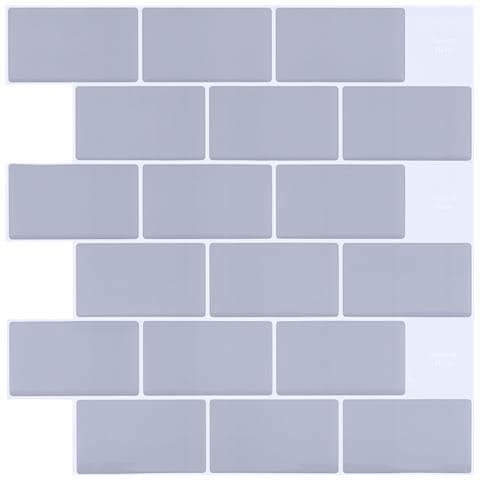 Adesivi Murali Piastrelle Autoadesive 3d Pvc 30,5x30,5 Cm 10 Pz Grigio - Foto 1
