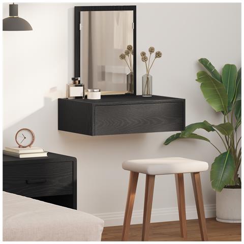 Tavolo da Toeletta a Muro in Rovere Nero 60x40x70 cm - Foto 2