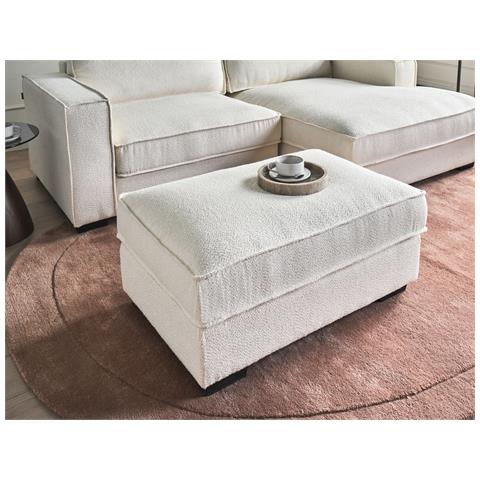 Ottomana Kolding Bouclé Beige Chiaro - Foto 1