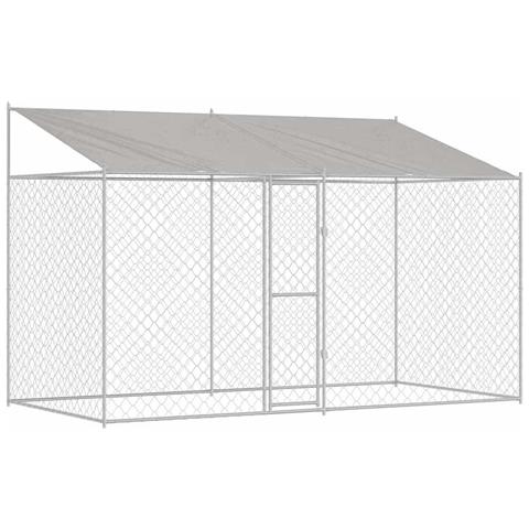 Gabbia per cani Argento 400 x 200 x 256 cm Acciaio zincato - Foto 1