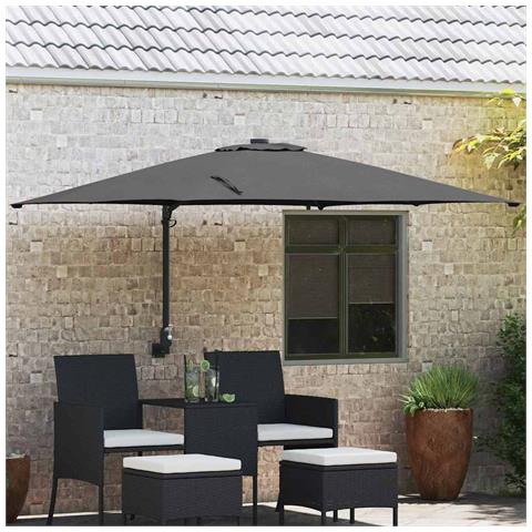 Ombrello da giardino Antracite 248.5 x 247.5 x 160 cm Tessuto - Foto 2