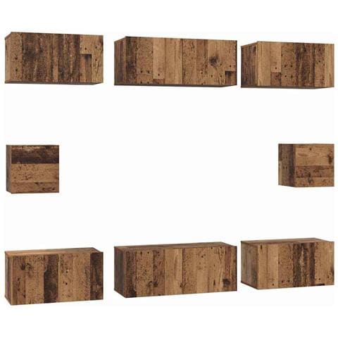 Set di mobili TV 8 pcs Legno vecchio Legno multistrato - Foto 1
