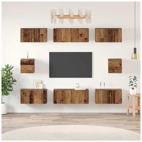 Set di mobili TV 8 pcs Legno vecchio Legno multistrato - Foto 2