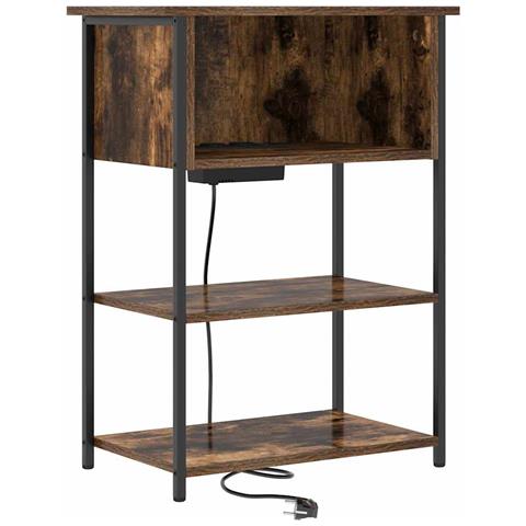 Armadio da Notte Rovere fumo 55 x 31 x 76 cm Legno multistrato - Foto 1