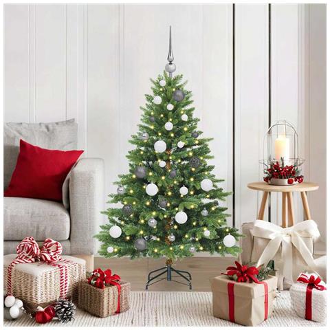 Albero di Natale artificiale con 150 LED Verde 120 cm PE e PVC - Foto 2