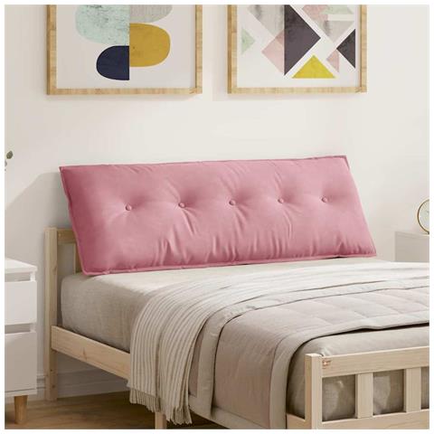 Cuscino per Schiena Rosa 140 x 50 cm Tessuto in Cords - Foto 2