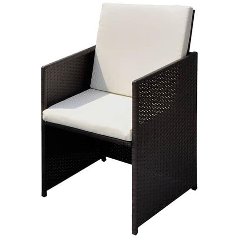 Sedie da giardino 3 pcs Marrone 56 x 52 x 87 cm Poly Rattan - Foto 2