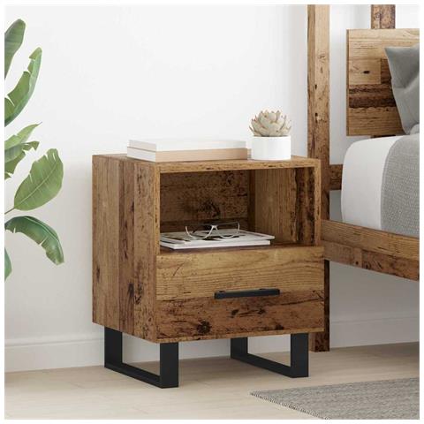 Armadio da Notte con cassetto Legno vecchio 40 x 35 x 47,5 cm - Foto 2