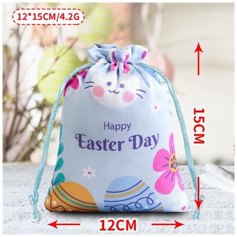 Sacchetti Di Caramelle Di Pasqua (confezione Da 12) - Sacchetti Regalo In Seta Satinata Con Coulisse Blue - Foto 2