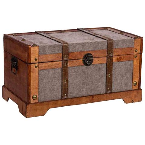 Baule In Legno Marrone 43x23x22 - Foto 1
