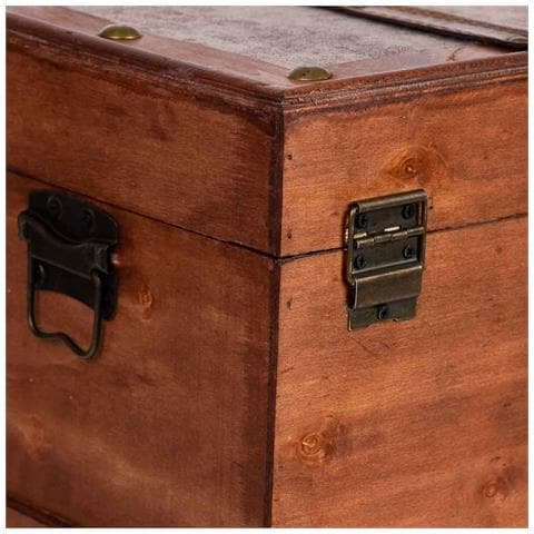 Baule In Legno Marrone 43x23x22 - Foto 7