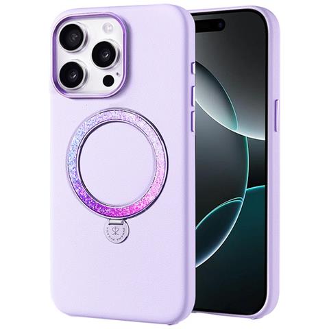 Cover per iPhone 16 Pro Max - PC+Pelle /PU, Viola, MagSafe - Foto 1