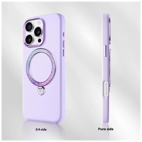 Cover per iPhone 16 Pro Max - PC+Pelle /PU, Viola, MagSafe - Foto 2