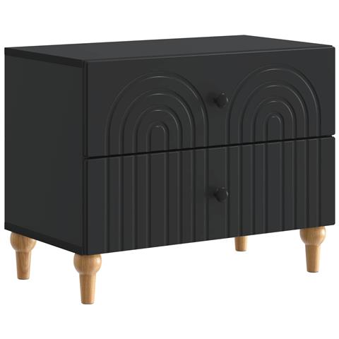 Armadio da Notte Nero 62 x 34,5 x 48 cm Legno ingegnerizzato - Foto 1