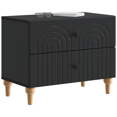 Armadio da Notte Nero 62 x 34,5 x 48 cm Legno ingegnerizzato - Foto 2