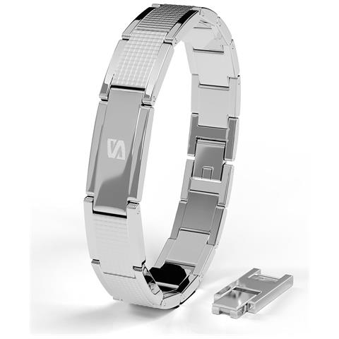 Bracciale Da Uomo Premium ""impact"" In Acciaio Chirurgico 316l, Argento, 23 Cm - Foto 1