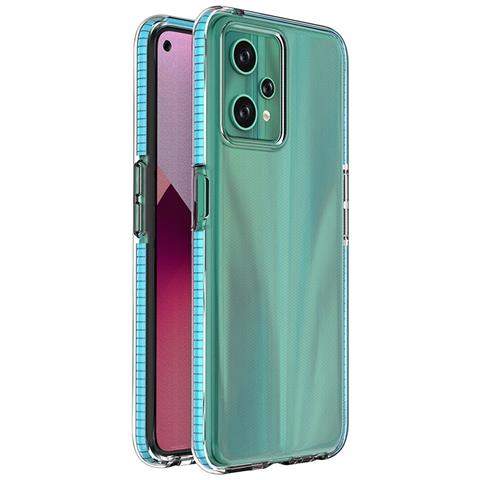 Custodia Primavera Per Realme 9 Pro, Cover In Silicone Con Bordo Blu Chiaro. - Foto 1