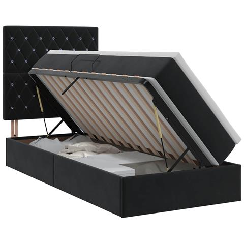 Letto con contenitore e materasso con testiera Velluto - Foto 1