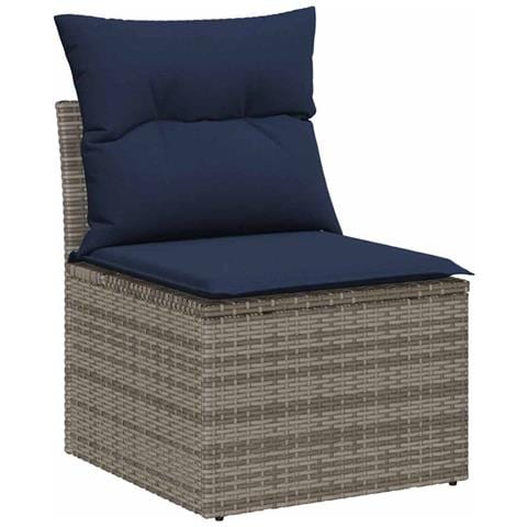 Set Divano da Giardino 8 pz grigio e blu navy - Foto 2