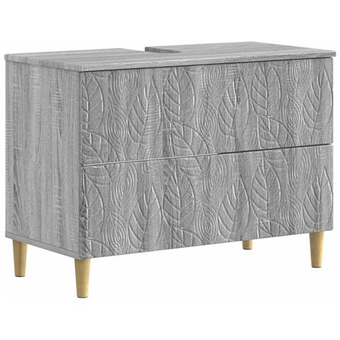 Armadio per Lavabo da Bagno DELFT Sonoma grigio 82 x 41 x 59 cm - Foto 1