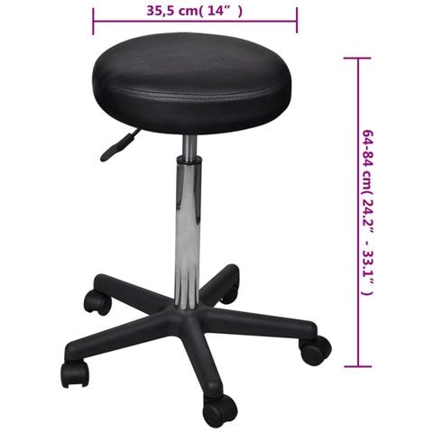 Sgabello Ufficio Nero - Foto 4