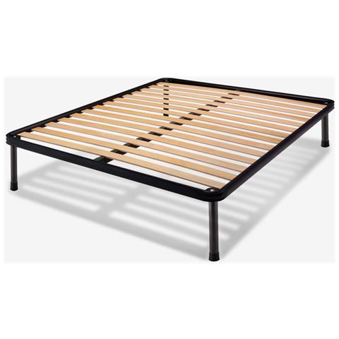 Rete alla francese 140x190 cm a doghe classiche ? doghe in legno di faggio, telaio in ferro - Foto 1