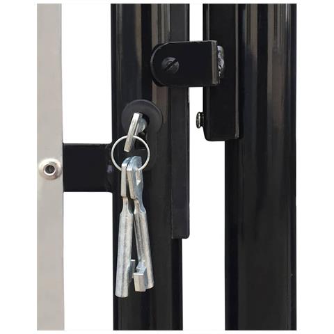 Cancello Cancelletto Per Recinzione Singolo Nero 100 X 250 Cm - Foto 2