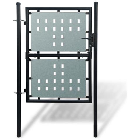 Cancello Cancelletto Per Recinzione Singolo Nero 100 X 250 Cm - Foto 1