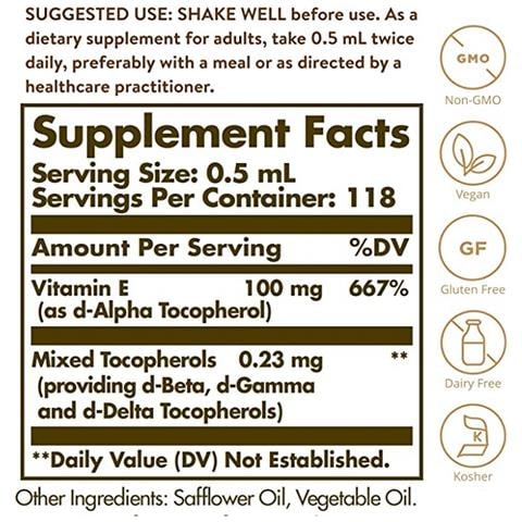 Liquid Vitamina E 58ml Solgar - Foto 5