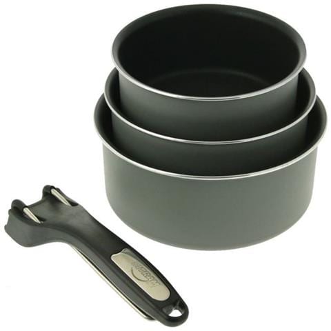 Sitram 710876-set Di 3 Pentole Antiaderenti In Alluminio, Colore: Grigio Talpa, Sitramulti Con Manico, 16/18/20 Cm - Foto 2