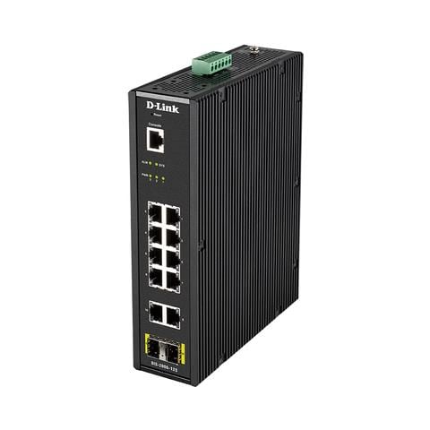 Switch Industriale DIS-200G-12S 10 Porte Gigabit Ethernet 10 / 100 / 100 Mbps RJ45 con 2 Porte SFP Managed - Foto 1