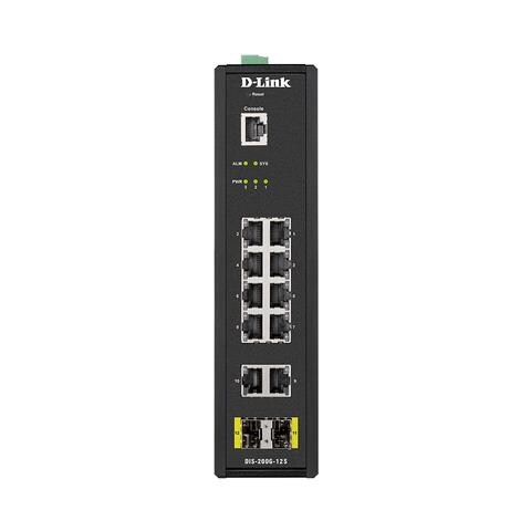 Switch Industriale DIS-200G-12S 10 Porte Gigabit Ethernet 10 / 100 / 100 Mbps RJ45 con 2 Porte SFP Managed - Foto 2