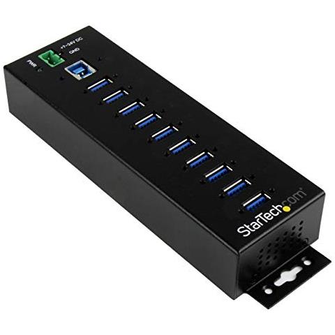 Hub USB 3.0 industriale a 10 porte Adattatore di alimentazione esterno Protezione ESD e sovratensioni a 350W (HB30A10AME)  - Foto 1