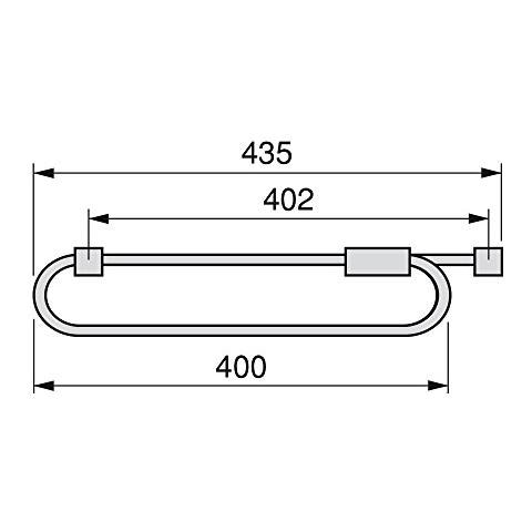 7085225 Appendiabiti Estraibile Per Armadio, Lunghezza 400mm, Grau, Acciaio - Foto 3