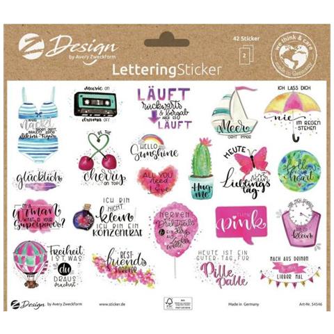 Zweckform Zdesign Trend Sticker Lettering Sprche Konturgestanzt, Aus Hochwertigem Fsc-papier, - 1 Stck (54546)  - Foto 1