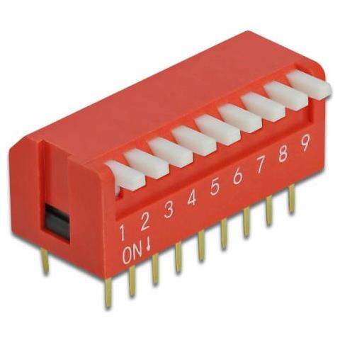 Dip-kippschalter Piano 9-stellig 2,54 Mm Rasterma Tht Vertikal Rot 2 Stck (66402)  - Foto 2