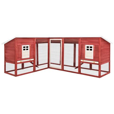 Conigliera per Esterni Grande Rossa e Bianca in Legno di Abete - Foto 1