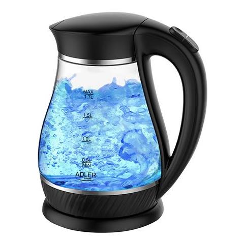 Bollitore Ad 1274 Standard, Plastica, Vetro, Nero / trasparente, 2200 W, Base Girevole A 360°, 1,7 L - Foto 1