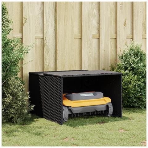 Garage Per Robot Tosaerba Nero 86x90x52/57 Cm In Polyrattan - Foto 3