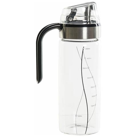 Oliera Dkd Home Decor 10,5 X 7 X 22 Cm Nero Trasparente Acciaio Inossidabile 450 Ml Vetro Borosilicato - Foto 1