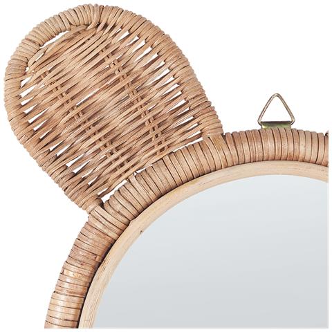 Specchio Orsetto Rattan Naturale Ø 20 Cm Ashanti - Foto 2