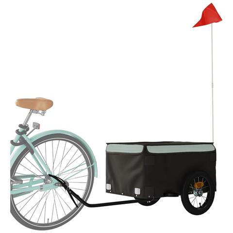 Rimorchio Da Bici Nero E Grigio 30 Kg In Ferro - Foto 3